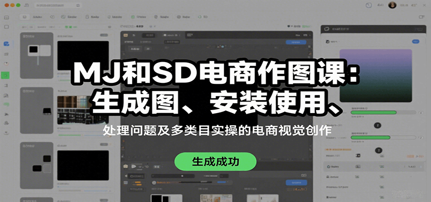 MJ和SD电商作图课：生成图、安装使用、处理问题及多类目实操的电商视觉创作-宝藏屋创业网