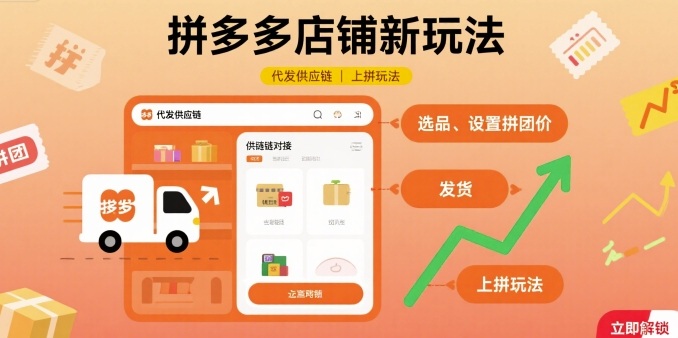 拼多多店铺新玩法，代发供应链上拼玩法-宝藏屋创业网