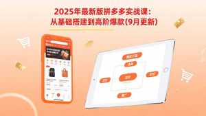 2025年最新版拼多多实战课:从基础搭建到高阶爆款(9月更新-宝藏屋创业网