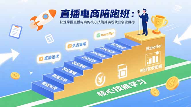 直播电商陪跑班：快速掌握直播电商的核心技能并实现就业/创业目标-宝藏屋创业网