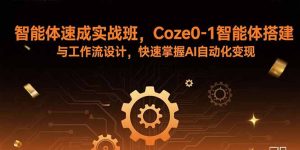 智能体速成实战班,Coze0-1智能体搭建与工作流设计,快速掌握AI自动化变现-宝藏屋创业网