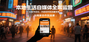 本地生活自媒体全案运营,从账号定位、内容创作到流量变现与商家合作实战课-宝藏屋创业网