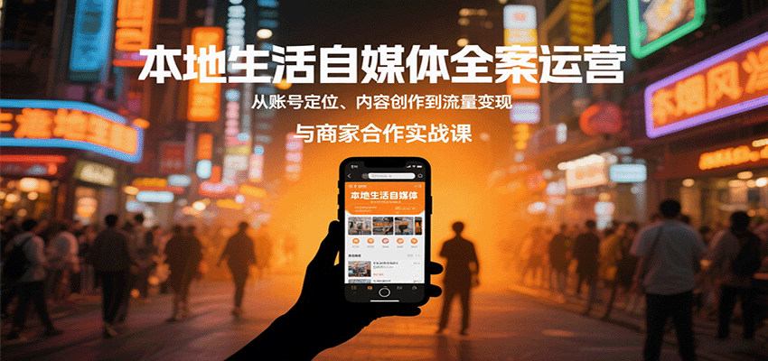 本地生活自媒体全案运营，从账号定位、内容创作到流量变现与商家合作实战课-宝藏屋创业网
