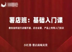 小红薯薯店商城卖货,基础入门课,教你如何进行店铺开通、后台设置、产品上传等入门知识-宝藏屋创业网