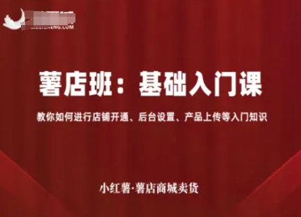 小红薯薯店商城卖货，基础入门课，教你如何进行店铺开通、后台设置、产品上传等入门知识-宝藏屋创业网