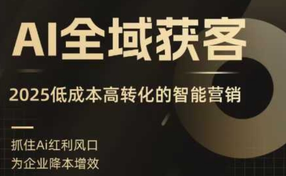 AI全域获客实训营，2025低成本高转化的智能营销，精准找客，高效营销-宝藏屋创业网