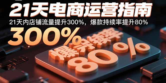 21天电商运营指南：21天内店铺流量提升300%，爆款持续率提升80%-宝藏屋创业网