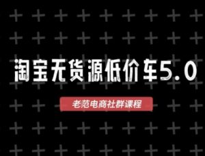 淘宝无货源价车5.0,2025最新VIP淘宝无货源课程,1688代发,蓝海选品,零成本创业首选(更新)-宝藏屋创业网