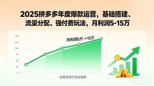 2025拼多多年度爆款运营,基础搭建、流量分配、强付费玩法,月利润5-15万-宝藏屋创业网