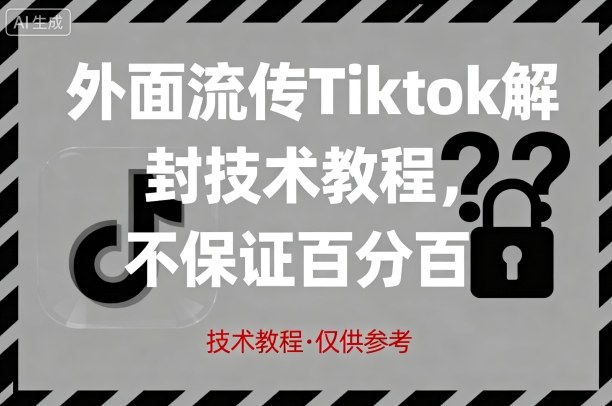 外面流传Tiktok解封技术教程，不保证百分百，具体自测-宝藏屋创业网