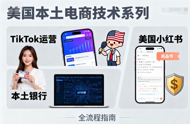 美国本土电商技术，Tiktok 运营篇+美国小红书篇+本土银行篇-宝藏屋创业网
