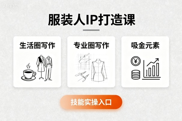 服装人IP打造课，文案创富+生活圈写作+专业圈写作+服装人专属+吸金元素+技能实操-宝藏屋创业网