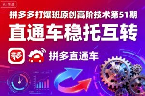 拼多多打爆班原创高阶技术第51期,直通车稳托互转-宝藏屋创业网