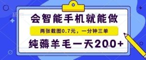 手机项目,二十秒一单,纯薅羊毛一天2张+做就有【揭秘】-宝藏屋创业网