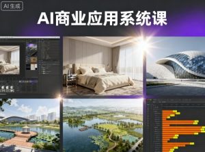 AI商业应用系统课,室内-软装-建筑-景观,智能设计+效果图+动画画实战-宝藏屋创业网