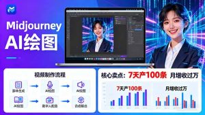 AI绘图照片开口说话视频制作:Midjourney+数字人,7天产100条月增收过万-宝藏屋创业网