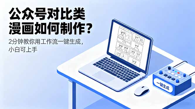 公众号对比类漫画如何制作？2分钟教你用工作流一键生成，小白可上手-宝藏屋创业网