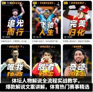 体坛人物解说全流程实战教学,爆款解说文案讲解,体育热门赛事精选-宝藏屋创业网