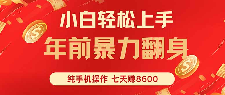 七天狂赚8600，小白纯手机操作，日入1000+-宝藏屋创业网