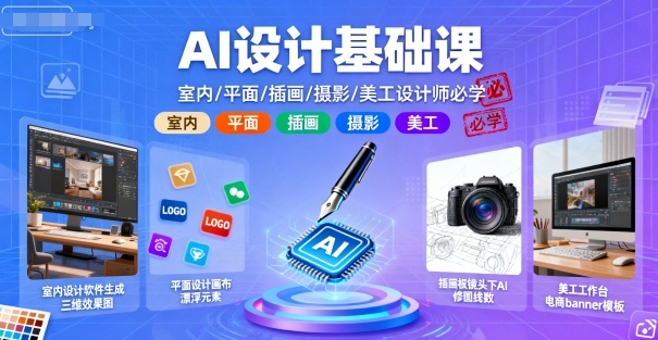 https://wc.yk520.top/wp-content/uploads/2025/09/20250925041023-68d4c0af20d12.jpeg AI设计基础课,室内、平面、插画、摄影、美工设计师必学的