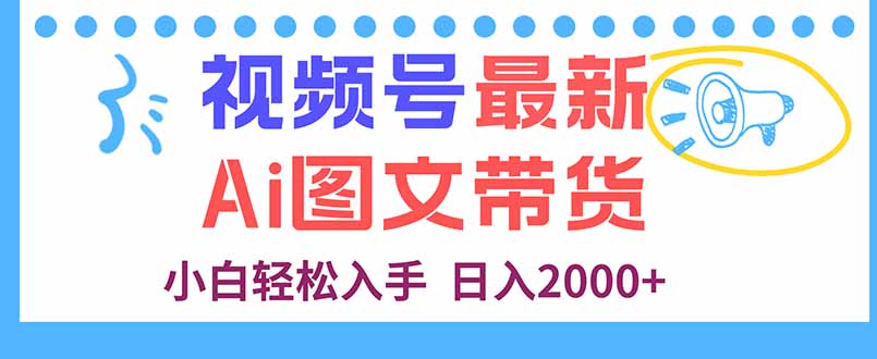 视频号最新AI图文带货，每天几分钟，小白轻松入手，日入2000+-宝藏屋创业网