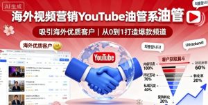 海外视频营销YouTube油管系列课程,吸引海外优质客户-宝藏屋创业网