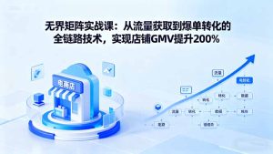 无界矩阵实战课:从流量获取到爆单转化的全链路技术,实现店铺GMV提升200%-宝藏屋创业网