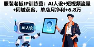 服装老板IP训练营:AI人设+短视频流量+同城获客,单店月净利+6.8万-宝藏屋创业网