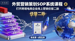外贸营销策划SOP系统课程,打开跨境电商企业线上营销任督二脉-宝藏屋创业网