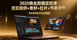 2025商业剪辑变现课:真实案例+素材+拉片+节奏调色,单条商单报价500-5000-宝藏屋创业网