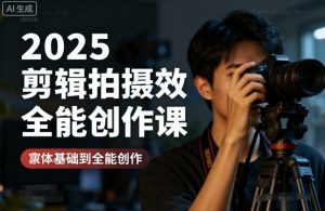 2025剪辑拍摄特效全能创作课,零基础到全能创作-宝藏屋创业网