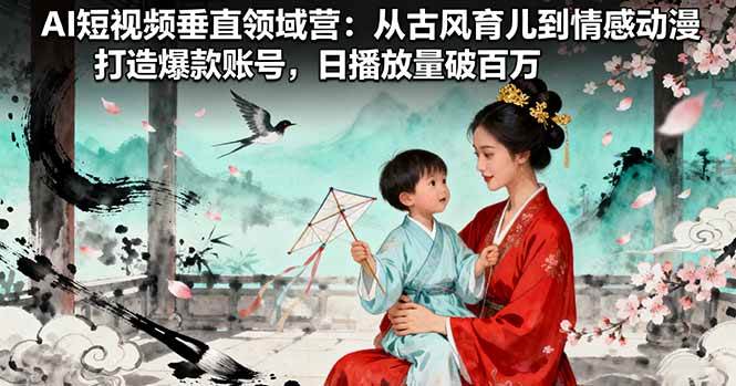 (16195期)AI短视频垂直领域营:从古风育儿到情感动漫,打造爆款账号,日播放量破百万