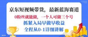 京东短视频带货,最新蓝海赛道,发视频长尾流量,未来几年躺赚被动收益,全程从0-1详细讲解-宝藏屋创业网