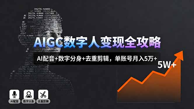 https://wc.yk520.top/wp-content/uploads/2025/10/20251001071029-68dcd3e54a864.jpeg AIGC数字人变现全攻略,AI配音+数字分身+去重剪辑,单账号月入5万+