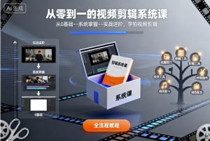 从零到一的视频剪辑系统课,从0基础–系统掌握–实战进阶,学拍视频剪辑-宝藏屋创业网