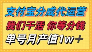 十月最强捡钱项目,支付宝分成代运营,我们干活,你等着分钱!单号月产…-宝藏屋创业网