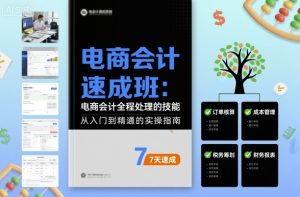 电商会计速成班,电商会计全程处理的技能-宝藏屋创业网