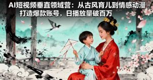 AI短视频垂直领域营:从古风育儿到情感动漫,打造爆款账号,日播放量破百万-宝藏屋创业网