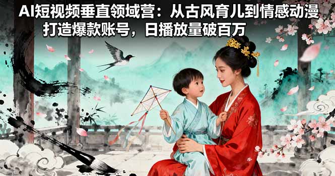 https://wc.yk520.top/wp-content/uploads/2025/10/20251008043025-68e5e8e135af8.jpeg AI短视频垂直领域营:从古风育儿到情感动漫,打造爆款账号,日播放量破百万