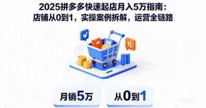 2025拼多多快速起店月入5万指南:店铺从0到1,实操案例拆解,运营全链路-宝藏屋创业网
