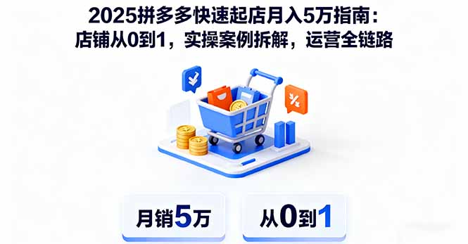 2025拼多多快速起店月入5万指南：店铺从0到1，实操案例拆解，运营全链路-宝藏屋创业网