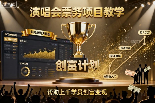 https://wc.yk520.top/wp-content/uploads/2025/10/20251008082034-68e61ed2d81f7.jpeg 演唱会票务项目教学,业内培训天花板,帮助上千学员创富变现(更新)