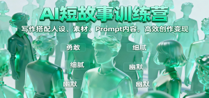 AI短故事训练营:写作搭配人设、素材、Prompt内容,高效创作变现-宝藏屋创业网