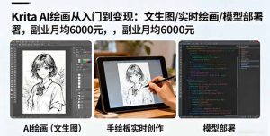 Krita AI绘画从入门到变现:文生图/实时绘画/模型部署,副业月均6000元-宝藏屋创业网