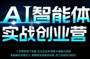 AI智能体实体战创业营(深圳9月23-25日),多维度助力老板、管理层、员工提升效能-宝藏屋创业网