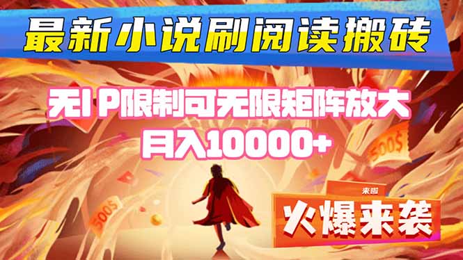 小说阅读搬砖单机每天收益200-400+ 无IP限制可无限矩阵放大 —-宝藏屋创业网