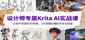 设计师专属Krita AI实战课:从软件安装到3D转换,3天掌握AI辅助手绘全技能-宝藏屋创业网