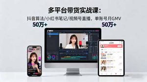多平台带货实战课18.0:抖音算法/小红书笔记/视频号直播,单账号月GMV50w+-宝藏屋创业网