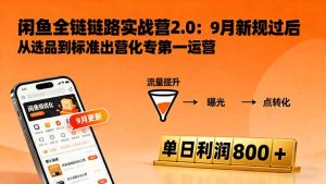 闲鱼变现课3.0:掌握链接优化、流量提升、商业变现,单日利润800+-宝藏屋创业网