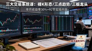 三大交易系统课:裸K形态/三点趋势/三板体系,单月收益率30%+92节实操内容-宝藏屋创业网
